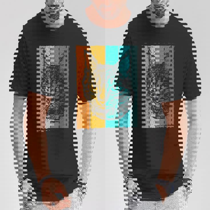 猫、レトロ Tシャツ 面白い贈り物