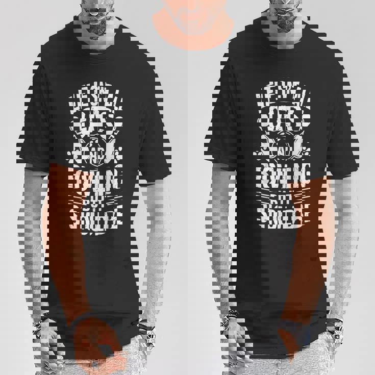 猫とボウリング 面白いボウラー ボウリング Tシャツ 面白い贈り物