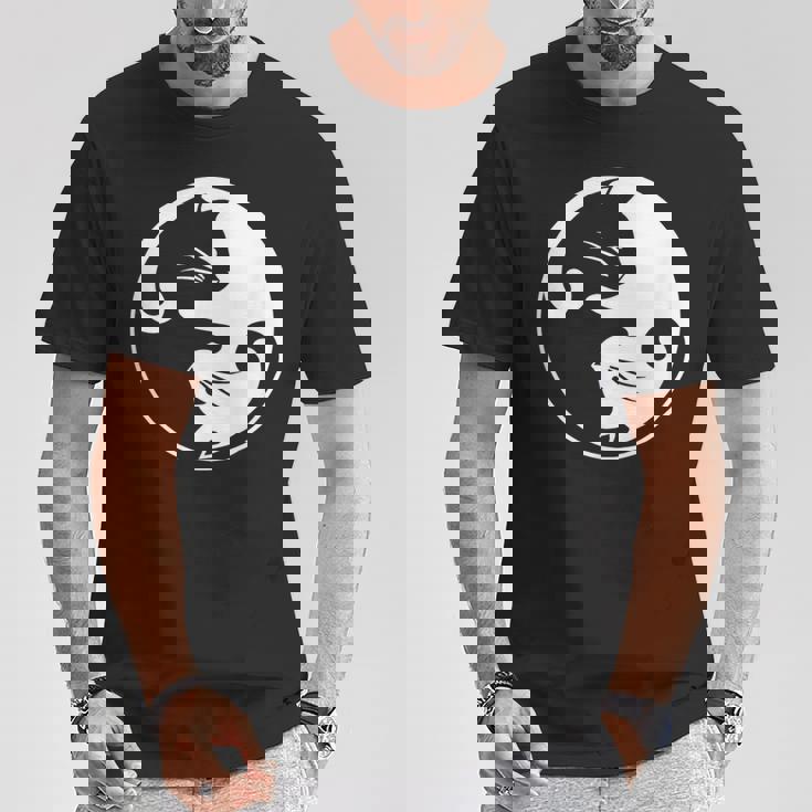 猫の陰陽相互接続 Tシャツ 面白い贈り物