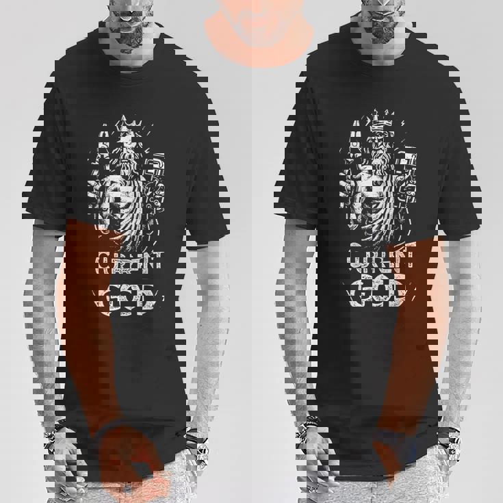 現神ゼウス ギリシャ神話 おもしろ電工 Tシャツ 面白い贈り物