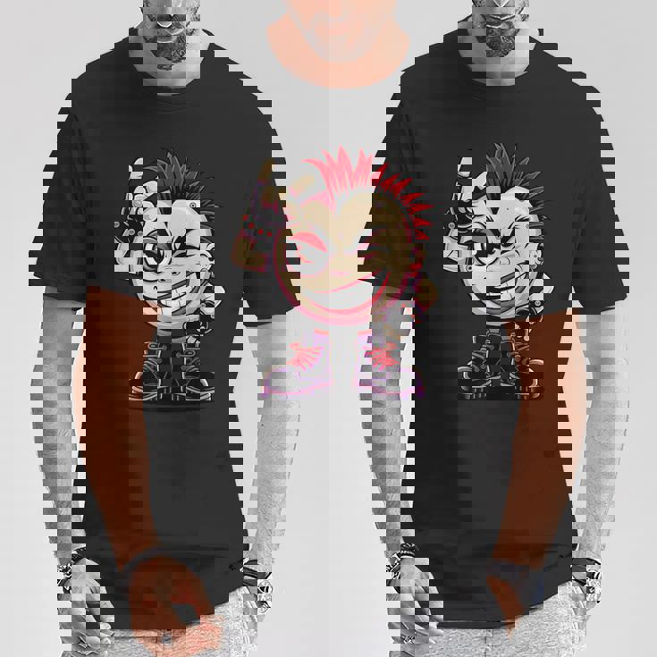 生意気なパンクロックロッカー イロとブーツ付き 面白いパンク Tシャツ 面白い贈り物
