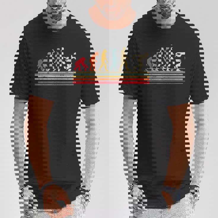 男のtシャツビンテージレトロの面白いボウリングの進化 Tシャツ 面白い贈り物