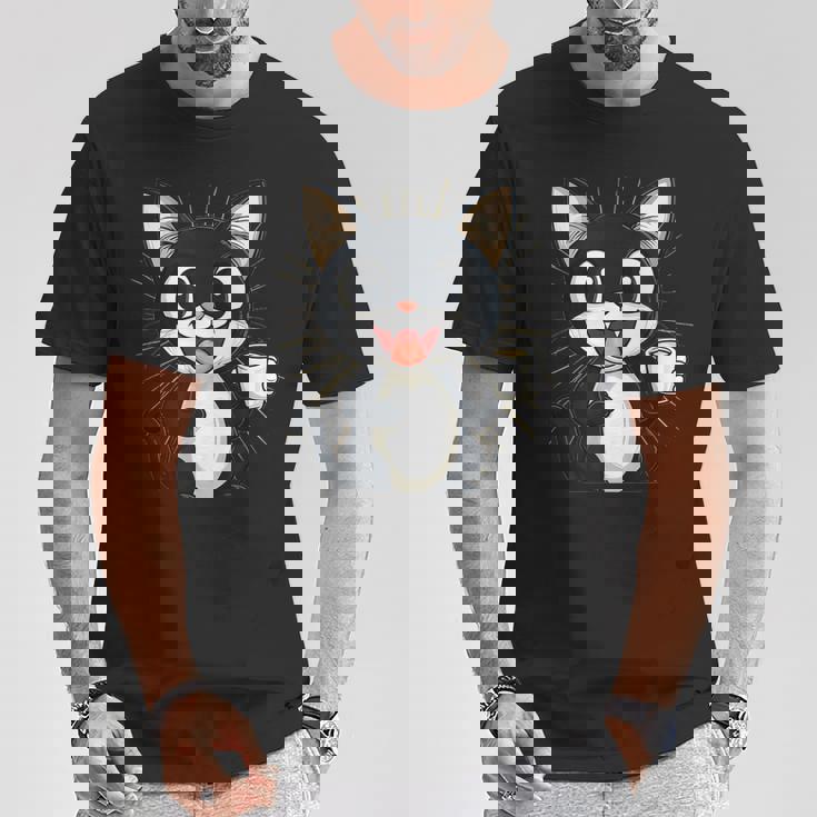 男の子と女の子のための素晴らしい猫のカップ衣装。 Tシャツ 面白い贈り物