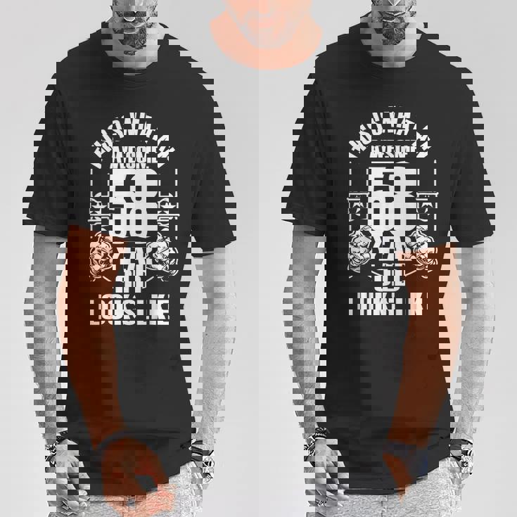 男性、女性、58歳の誕生日への58歳の誕生日プレゼント Tシャツ 面白い贈り物