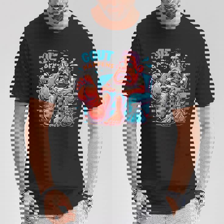 痛風が起こる 面白くて陽気な愚かな痛み むくみ Tシャツ 面白い贈り物