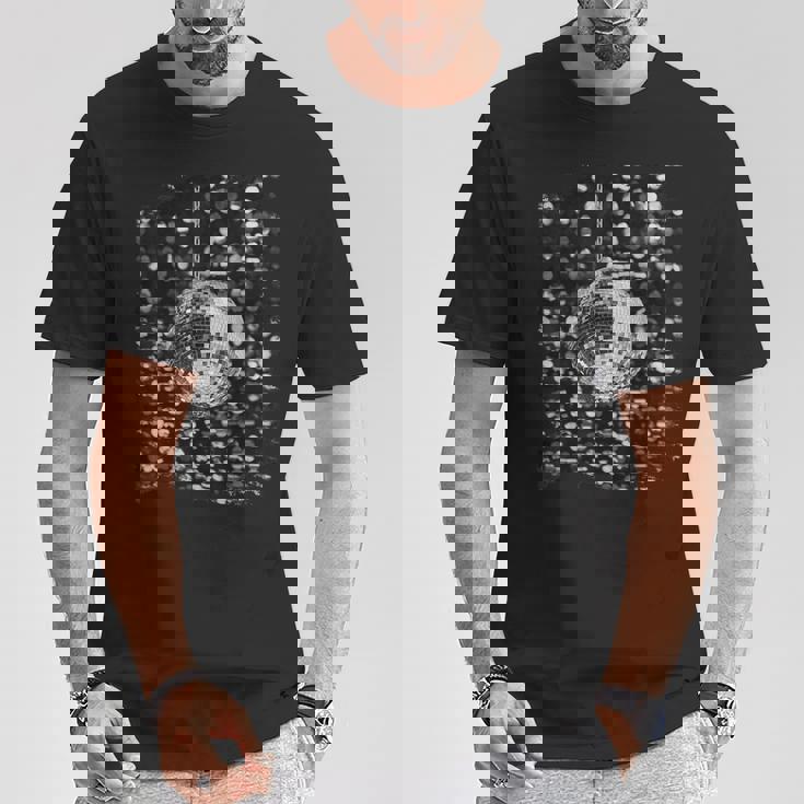 白黒ディスコボール クラブ レトロ Tシャツ 面白い贈り物