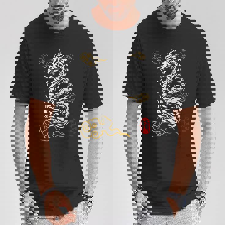 白龍、日本文化、縁起の良い Tシャツ 面白い贈り物