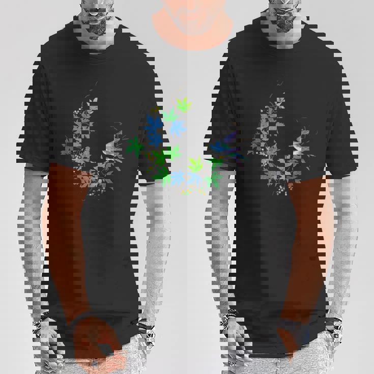 碧い楓 碧い鳥 Tシャツ 面白い贈り物