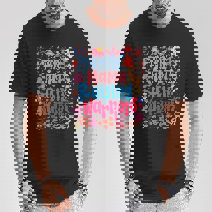 祈る母 育てる戦士 母の日 クリスチャンママ Tシャツ 面白い贈り物