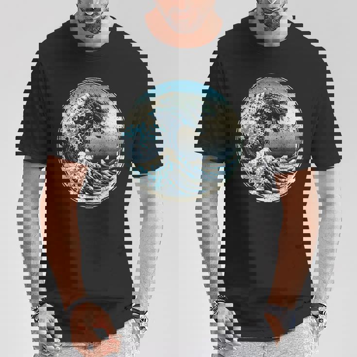 神奈川沖グレートウェーブウィズガメラ Tシャツ 面白い贈り物