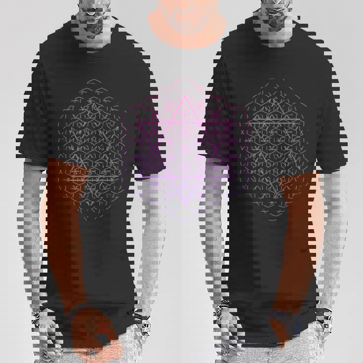 神聖幾何学 フラワーオブライフ 六芒星 Tシャツ 面白い贈り物