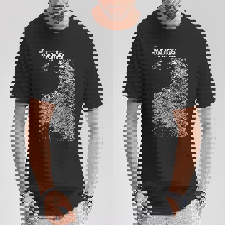 福岡ジャパン クラシック シティ マップ グラフィック Tシャツ 面白い贈り物