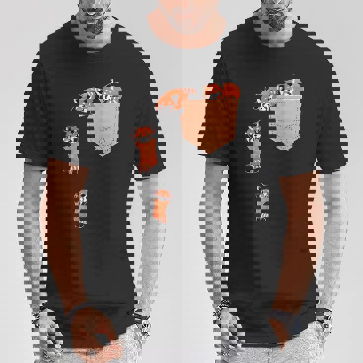 私のポケットファニーで家族のレッドパンダ Tシャツ 面白い贈り物