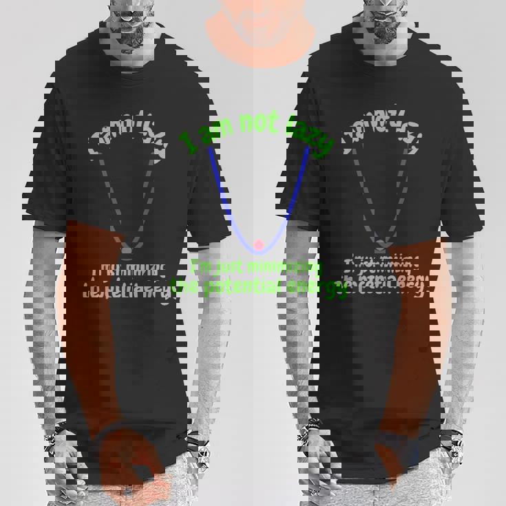 私は怠け者じゃなくて、ポテンシャルエネルギーを最小化しているだけです、おかしい Tシャツ 面白い贈り物