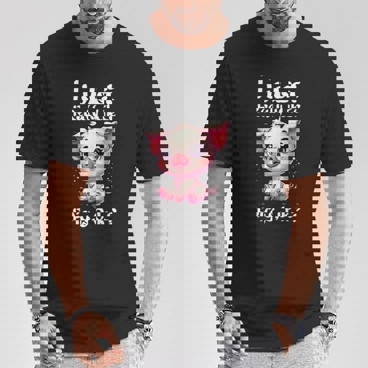 私は本当に豚が好きなだけですok Tシャツ 面白い贈り物