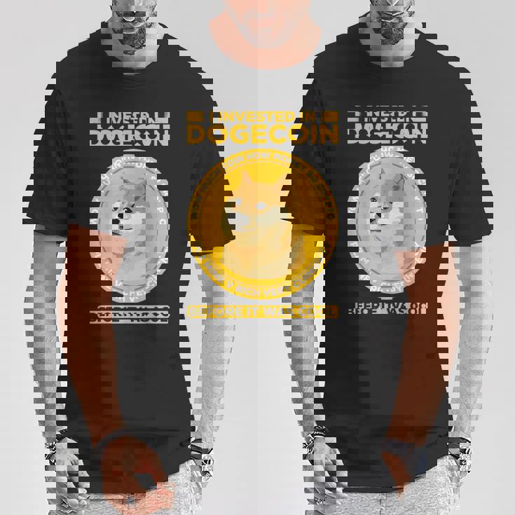 私は面白い暗号通貨のユーモアの前にドージコインに投資しました Tシャツ 面白い贈り物