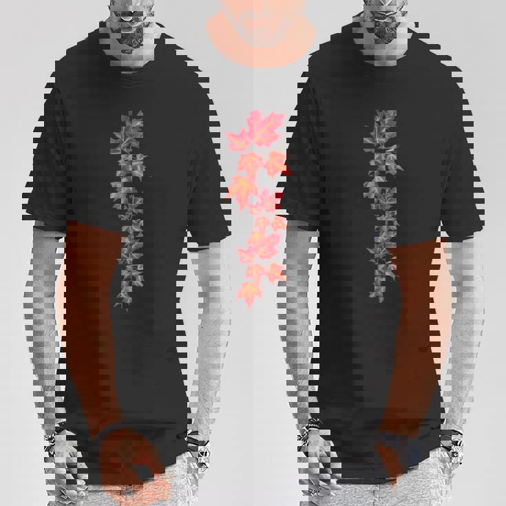 秋の紅葉のつる Tシャツ 面白い贈り物