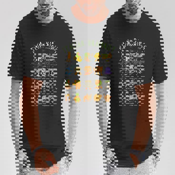 種類 イタリア ブレイン ミーム キャラクター 手描き ティーン Tシャツ 面白い贈り物