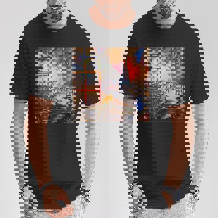 窓を通るパリ マルク・シャガール Tシャツ 面白い贈り物