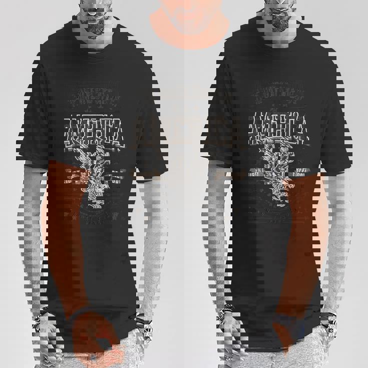 米国 アメリカン イーグル アメリカ国旗 パトリオット Usa メンズ ホワイト Tシャツ 面白い贈り物