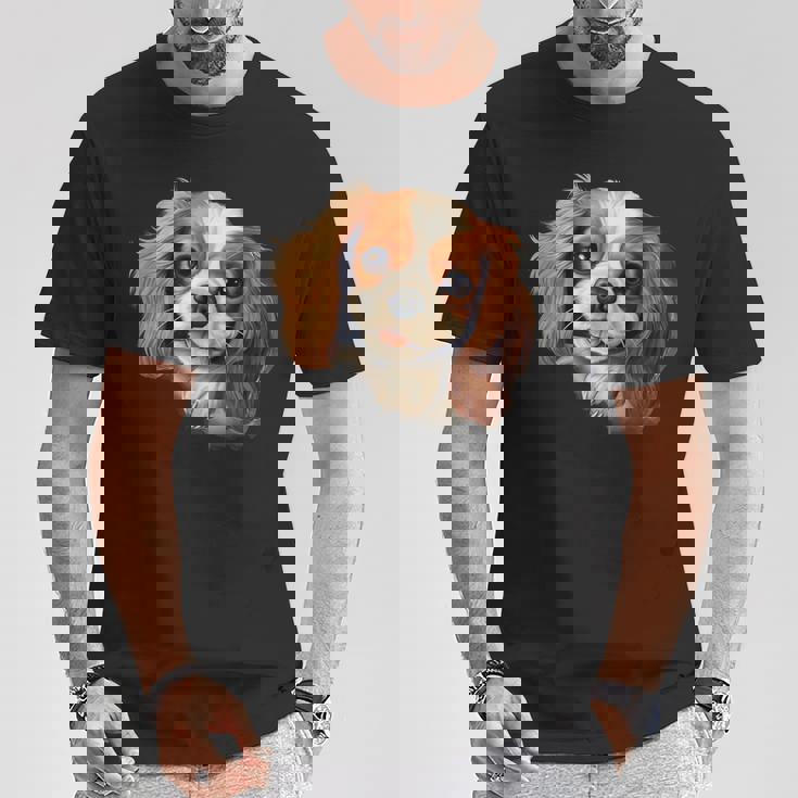 素敵で面白い覗き見犬 キャバリアキングチャールズスパニエル Tシャツ 面白い贈り物