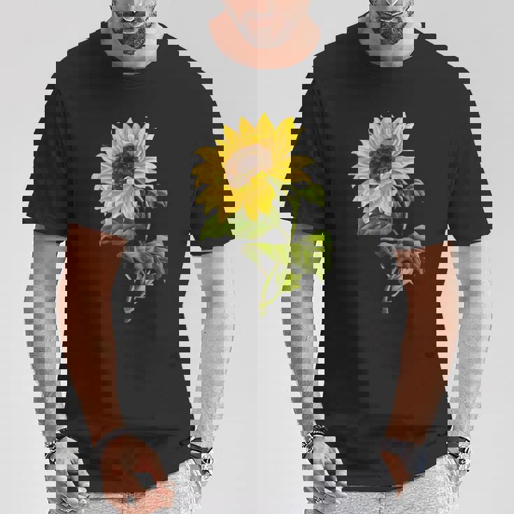 素敵なかわいいヒマワリの植物の花のアートワーク Tシャツ 面白い贈り物