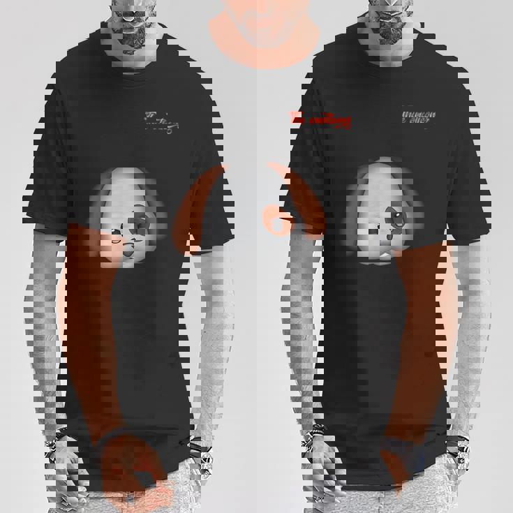 絵文字しかめっ面の怒った犬の顔 Tシャツ 面白い贈り物