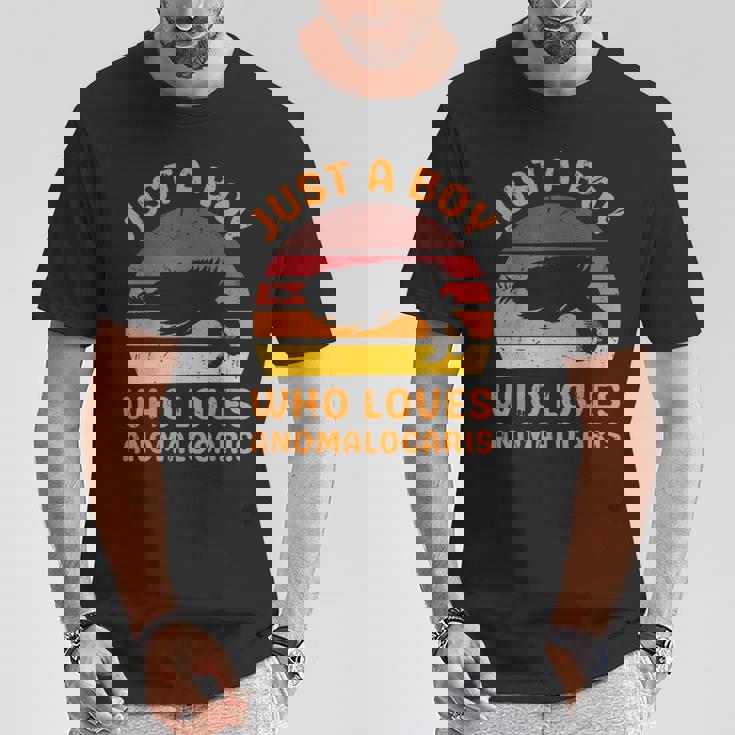 絶滅した節足動物アノマロカリスが大好きなただの少年 Tシャツ 面白い贈り物