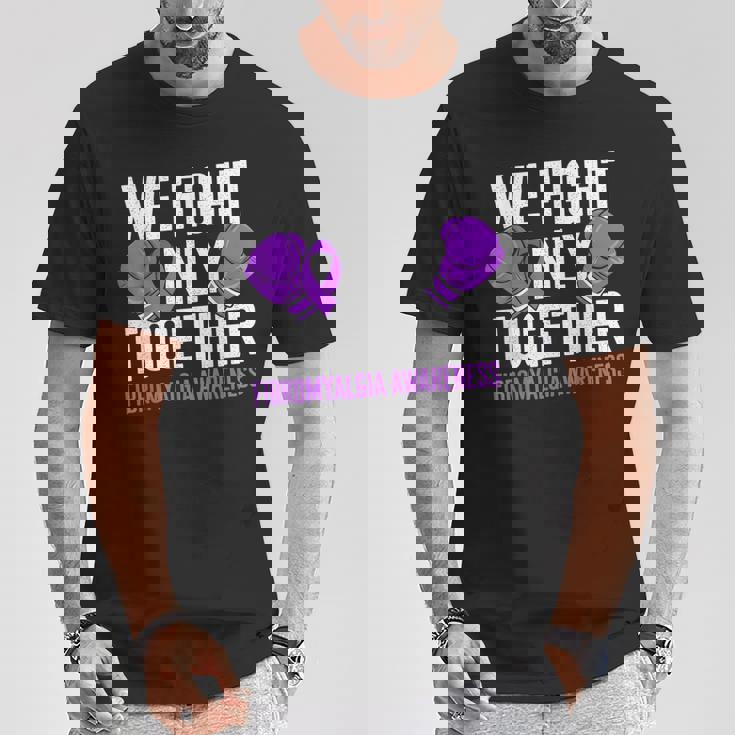 線維筋痛症啓発 パープルリボン We Fightonly Together Tシャツ 面白い贈り物
