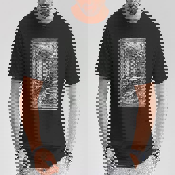 聖ジェロームの研究 アルブレヒト・デューラー ゴシック中世美術 Tシャツ 面白い贈り物