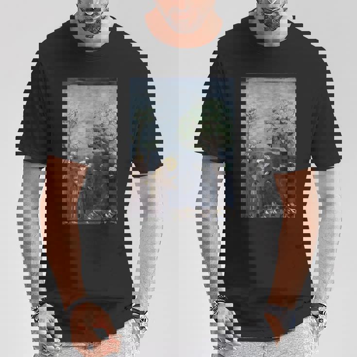 聖フランシスコ 鳥への説教 ジョット作 1299 Tシャツ 面白い贈り物