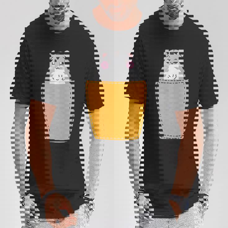 胸ポケットにハムスター Tシャツ 面白い贈り物