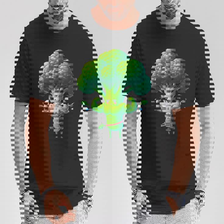 腹筋付き筋肉ブロッコリー Tシャツ 面白い贈り物