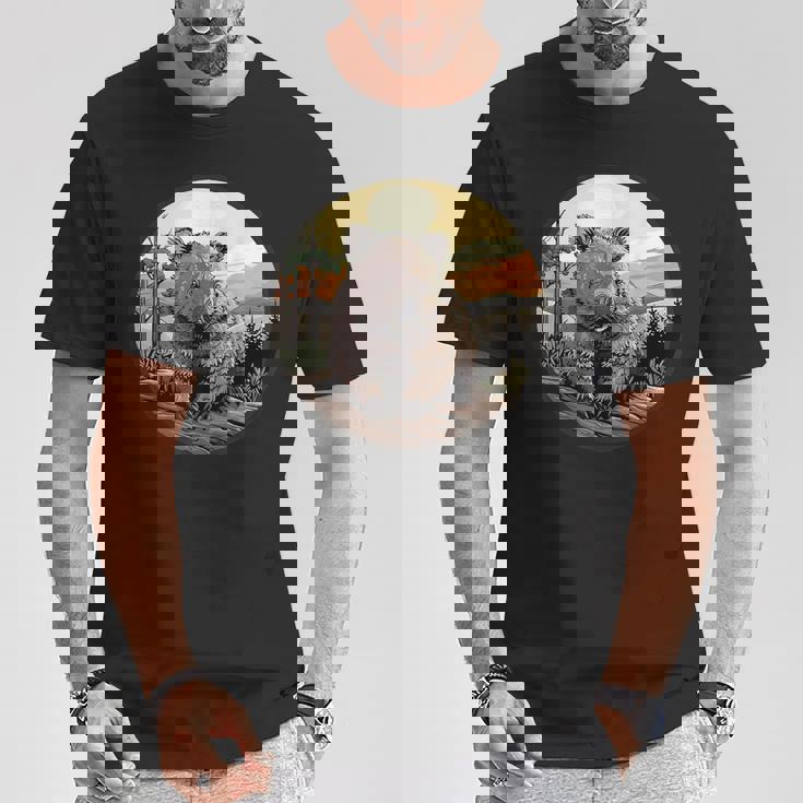 自然の中のウォンバット、ウォンバット Tシャツ 面白い贈り物