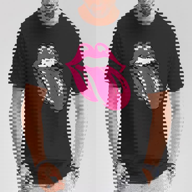 舌を広げた唇 Tシャツ 面白い贈り物