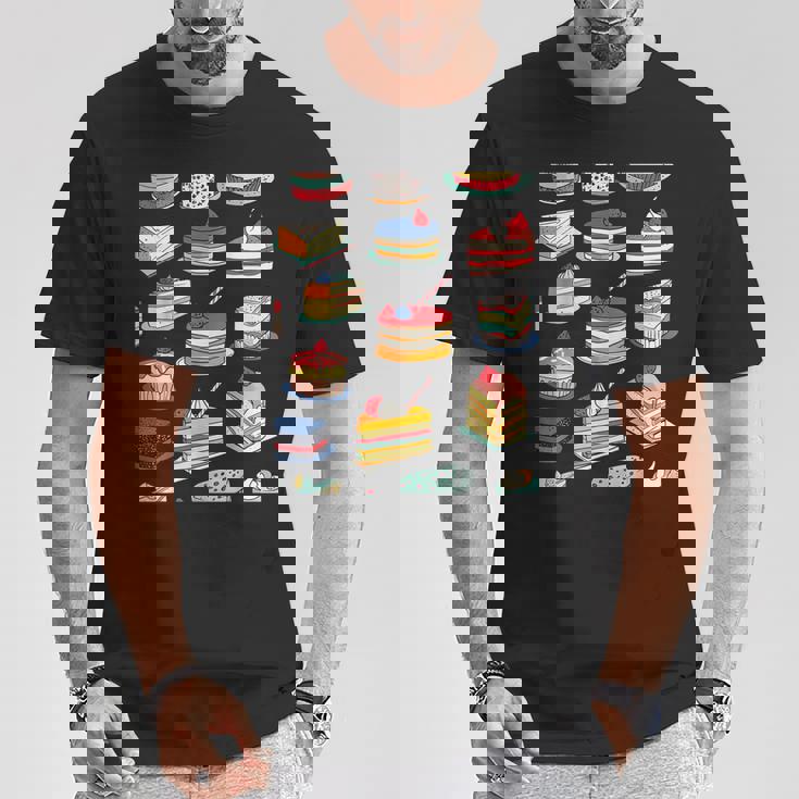色鮮やかなケーキ柄 フーディー向け Tシャツ 面白い贈り物