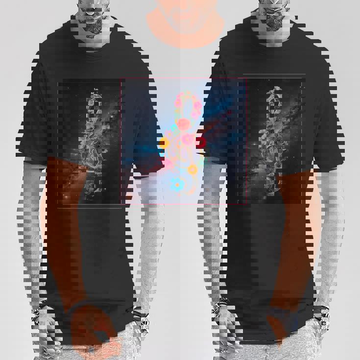 花 高音記号 銀河 宇宙 天の川 Tシャツ 面白い贈り物