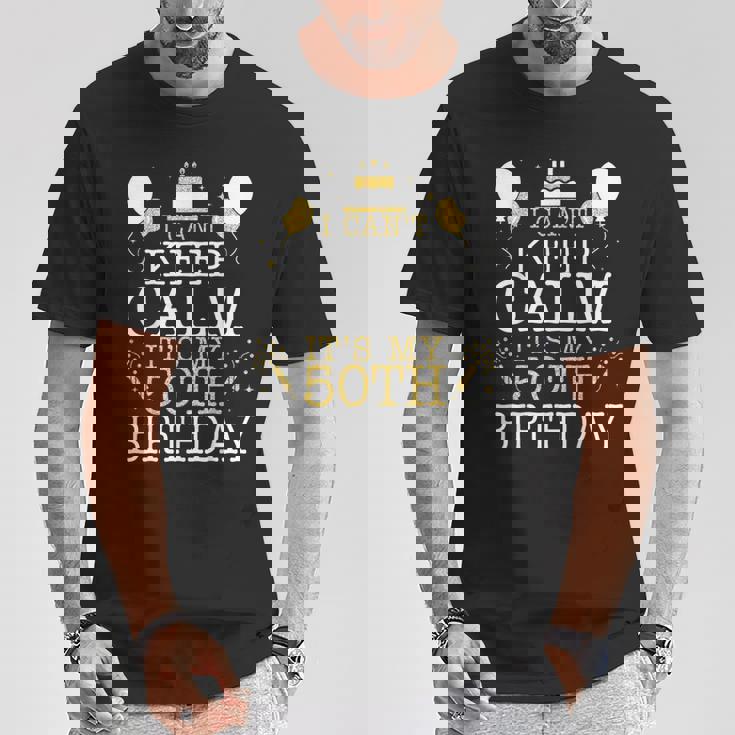 花火とケーキ I Can't Keep Calm It's My 50Th Birthday Tシャツ 面白い贈り物