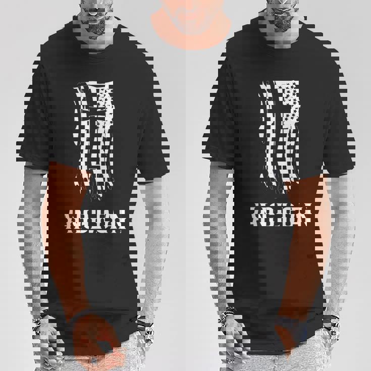 英国国教会 英国国教会 アメリカ国旗 英国国教会パトリオットデザイン Tシャツ 面白い贈り物