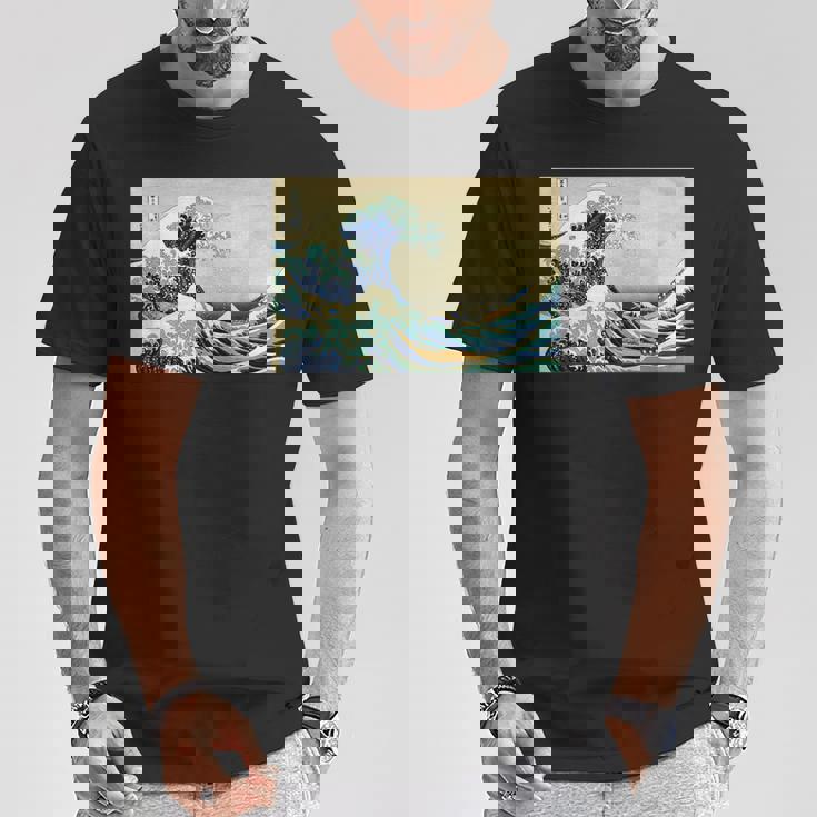 葛飾 北斎 神奈川沖浪裏 有名なヴィンテージアート スタイリッシュ Tシャツ 面白い贈り物