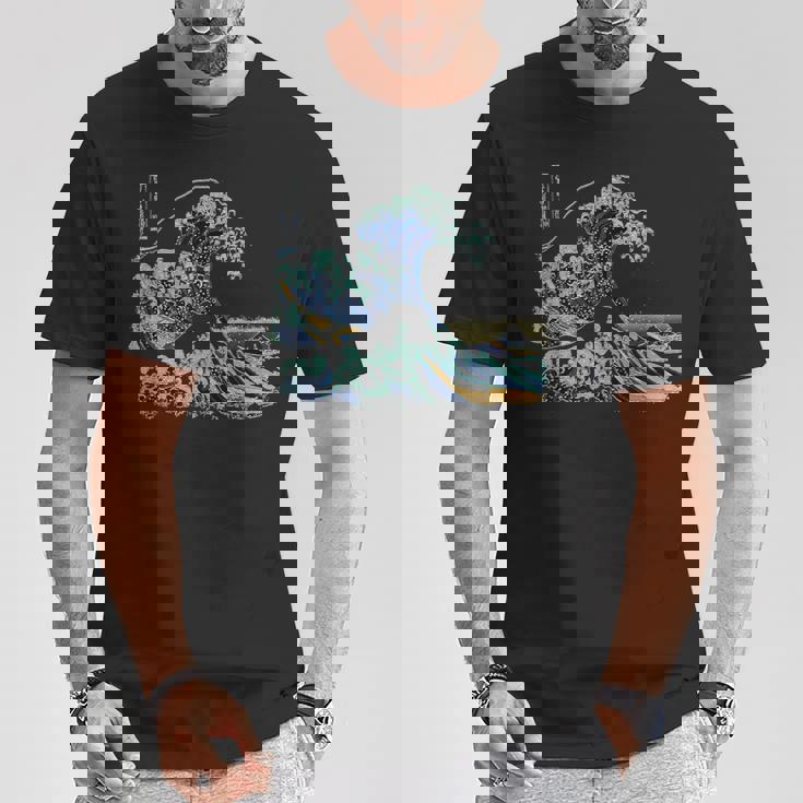 葛飾 北斎 神奈川沖浪裏 有名なヴィンテージアート スタイリッシュ Great Wave Hokusaitylish Tシャツ 面白い贈り物