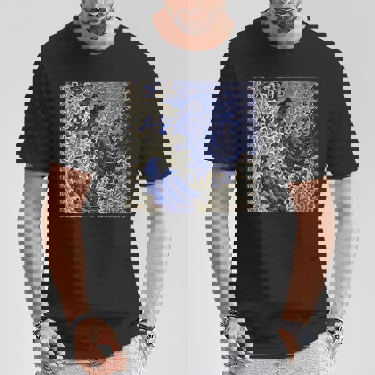 葛飾北斎 男波 Tシャツ 面白い贈り物