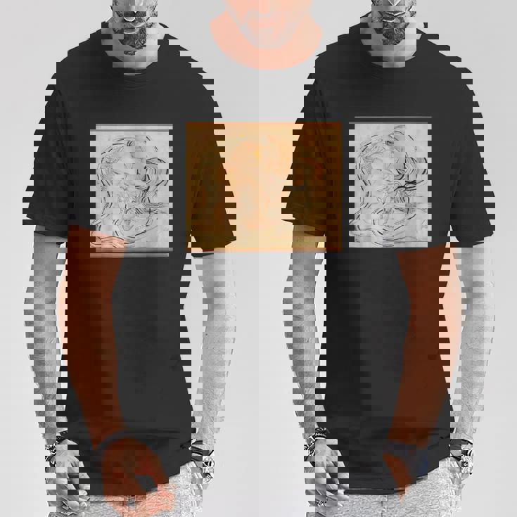 葛飾北斎作 蛇女頭 Tシャツ 面白い贈り物