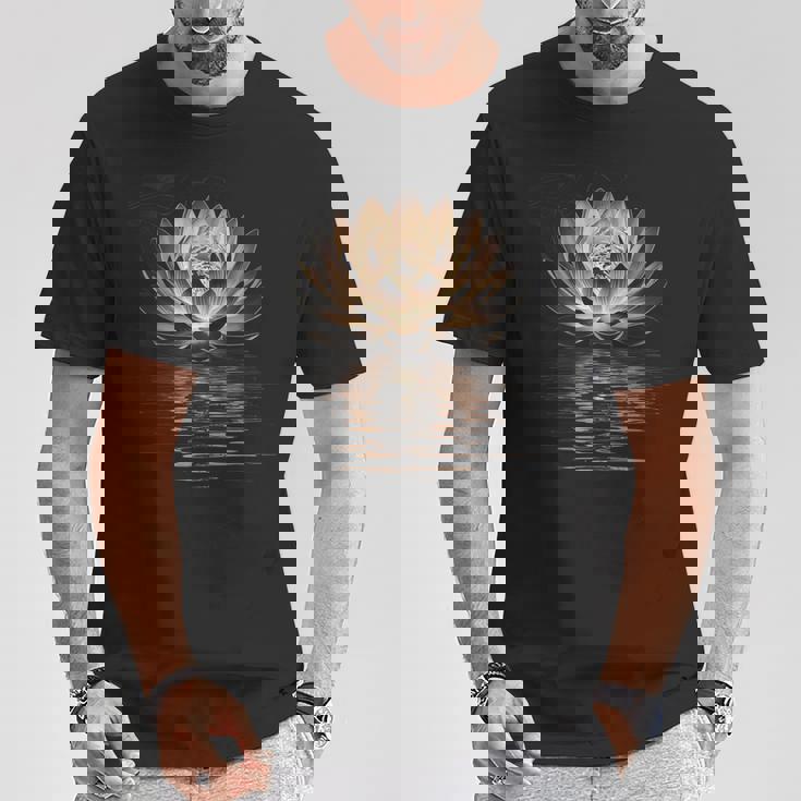 蓮の花 ヨガ 瞑想 禅 スピリチュアル オーム 仏教 ギフト Tシャツ 面白い贈り物