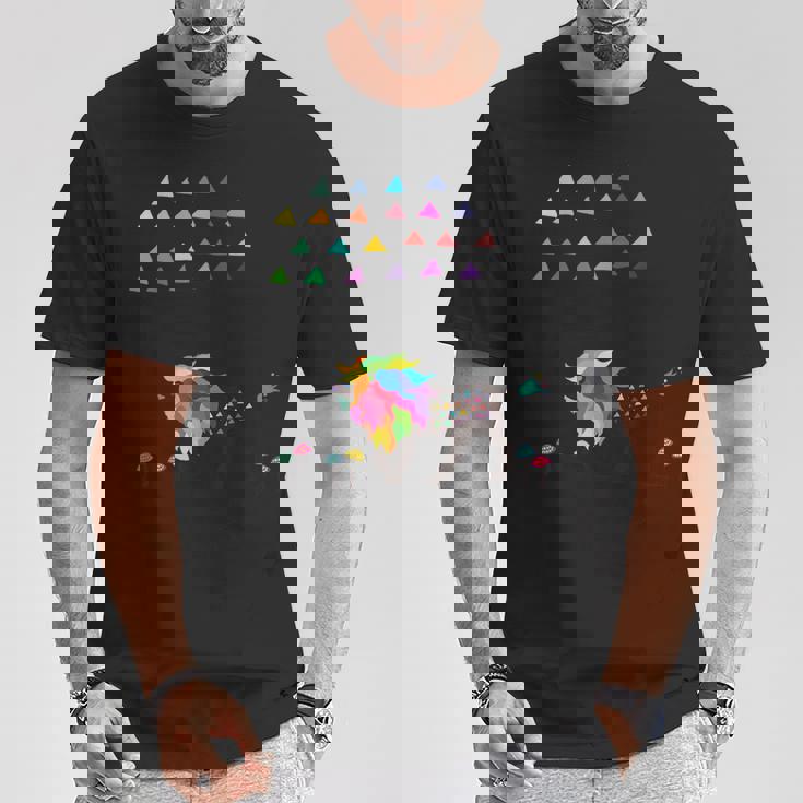 虹色のライオン Tシャツ 面白い贈り物