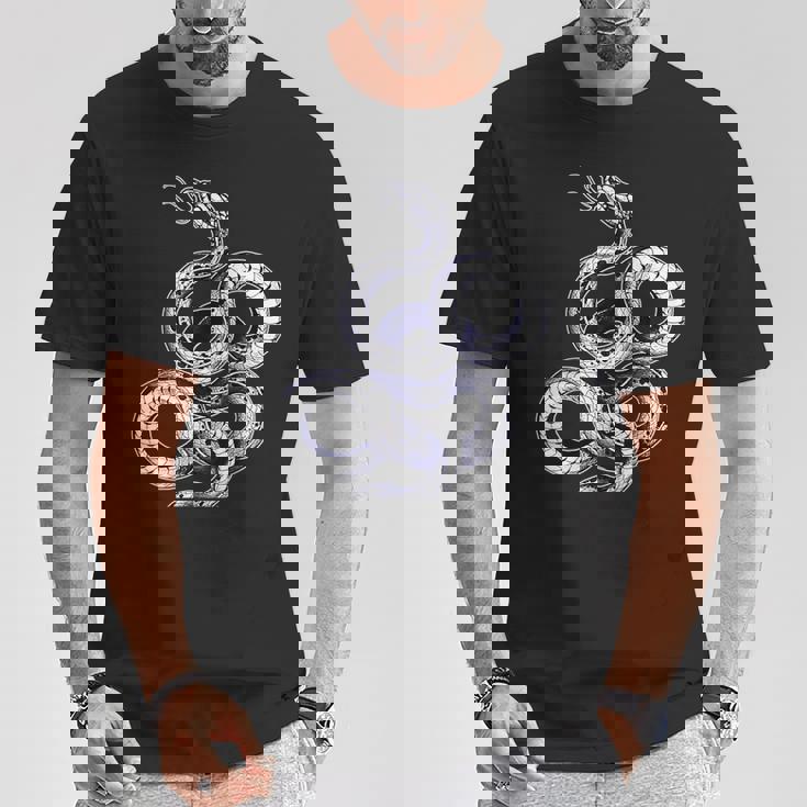 蛇蛇スリザリングブラックワーク Tシャツ 面白い贈り物