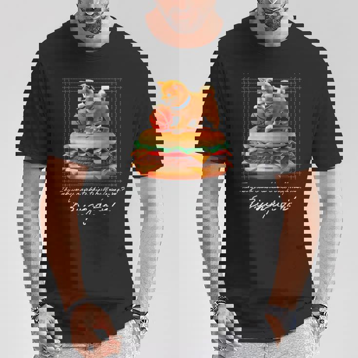 豆しば バスケットボール 豆柴 可愛い おしゃれ 面白い 動物 スポーツ 英字 ハンバーガー 犬 日本犬 柴犬 Tシャツ 面白い贈り物