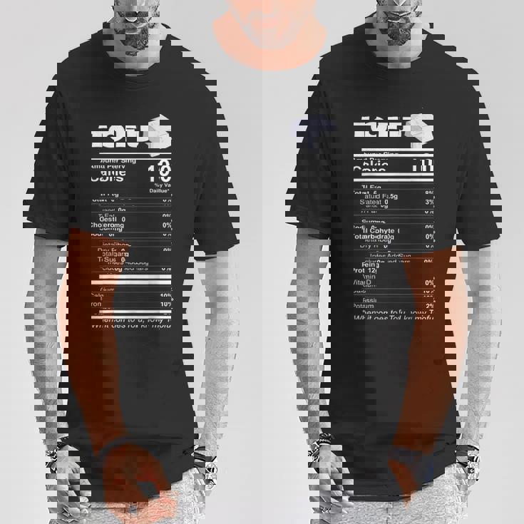 豆腐栄養成分 おもしろ食品 ビーガン ベジタリアンプロテイン Tシャツ 面白い贈り物