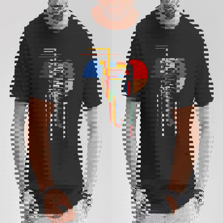 象 抽象 動物 アート 幾何学模様 グラフィック 象 Tシャツ 面白い贈り物