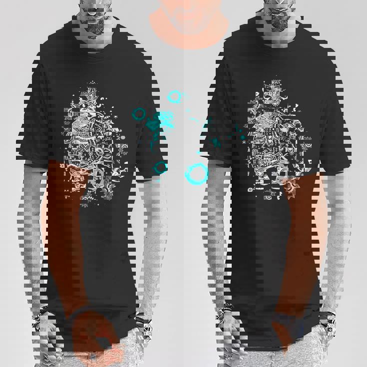 象のギフト タイアート 幸運のタイ ビンテージグラフィック Tシャツ 面白い贈り物